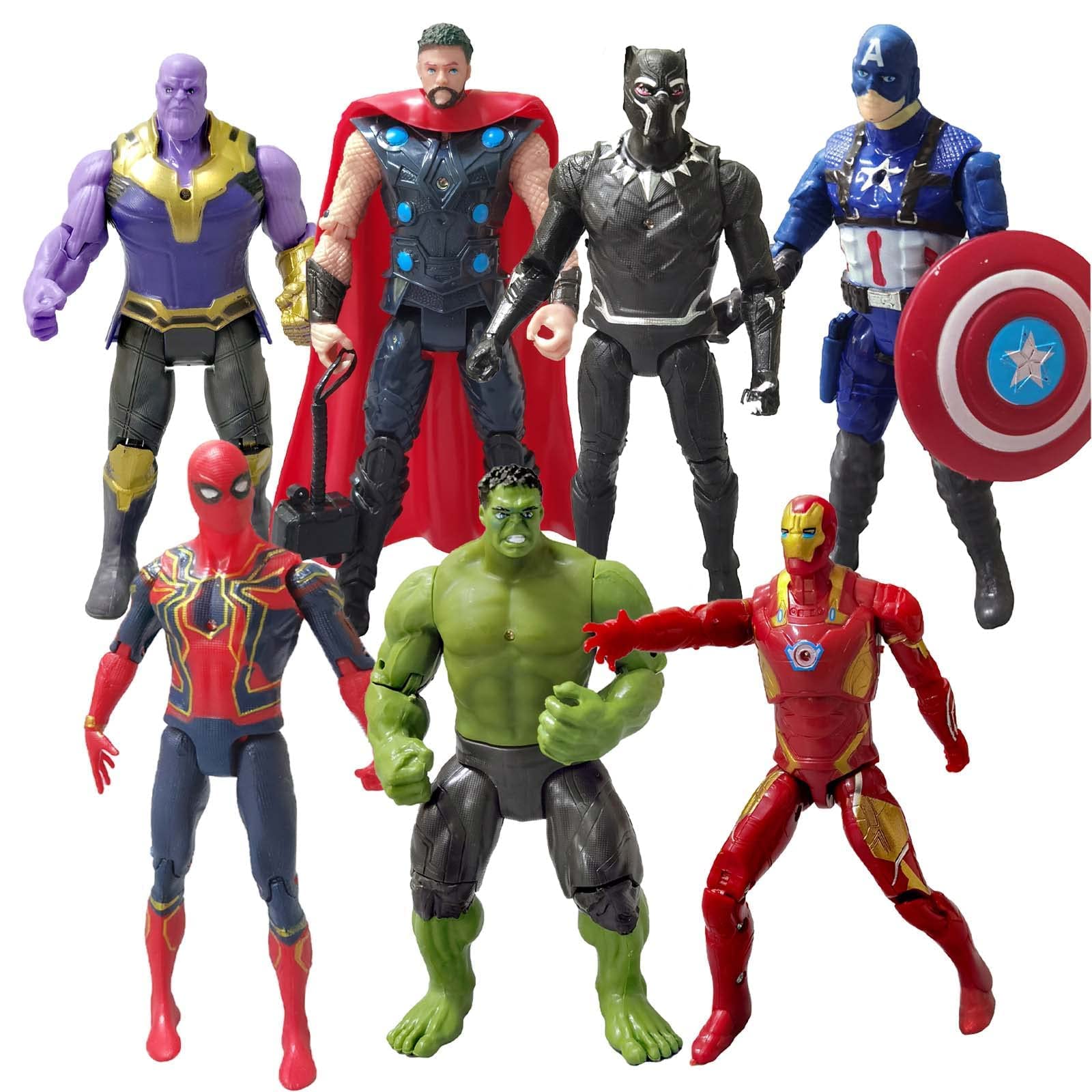 Mua 7 Pcs Marvel Avengers Toy Set Action Figures-Spiderman,Thanos, Hulk ,Thor,Iron Man,Captain America,Black Panther Collectible Figures - Great  Gift for Boys and Girls Obsessed with Character Collections trên Amazon Mỹ  chính hãng 2023 |