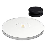 Fluance High Density Frosted Acrylic Platter for Fluance Reference Turntables RT82/RT83/RT84/RT85, Includes HiFi Vinyl Record Weight 760 Gram Steel LP Disc Stabilizer