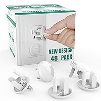 Outlet Covers with Hidden Pull Handle (48 Pack) Upgraded Round 3-Prong Outlet Plug Covers Durable Insulation Material Power Outlet Covers White Socket Covers Baby Proofing Electrical Outlet Protectors