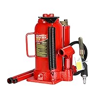 20 Ton Pneumatic Air Bottle Jack with Manual Hand Pump Air Hydraulic Jack for Heavy Duty Auto Trucks Lifting Range 10.2