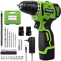 18V Cordless Drill, MAITHEUO Brushless Power Drill with 2Pcs Battery and Charger, 3/8”Keyless Chuck, 2 Variable Speed, 20+1 Torque Setting Electric Drill, Power Tools Kit for Man/Women Home Use