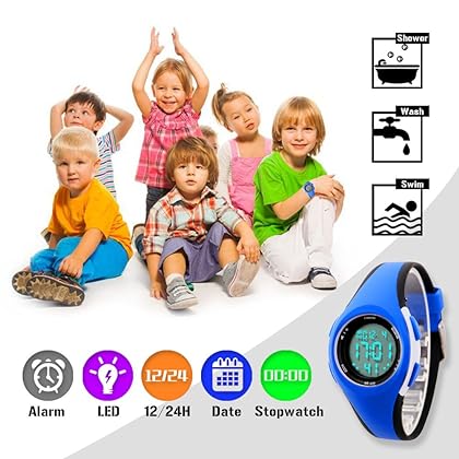 Misskt Kids Watch, Boys Sports Digital Waterproof Led Watches with Alarm Wrist Watches for Boy Girls Children AW