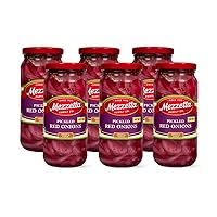 Mezzetta Pickled Red Onions | Gluten Free | 16 Fluid Ounce Jar (Pack of 6)
