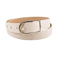 Calvin Klein Women's Round Buckle Fashion Statement Casual Belt for Jeans, Trousers