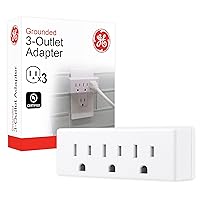 3-Outlet Extender Wall Tap, Grounded Adapter Plug, Indoor Rated, 3-Prong, Perfect for Travel, UL Listed, White, 52203