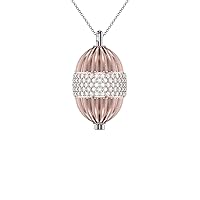 talia Rhodium Plated Rose Gold Silver Vermeil and White Diamond Cut CZ Opus Pendant Necklace 3 Charm Set on 20 to 32 Inch Chain