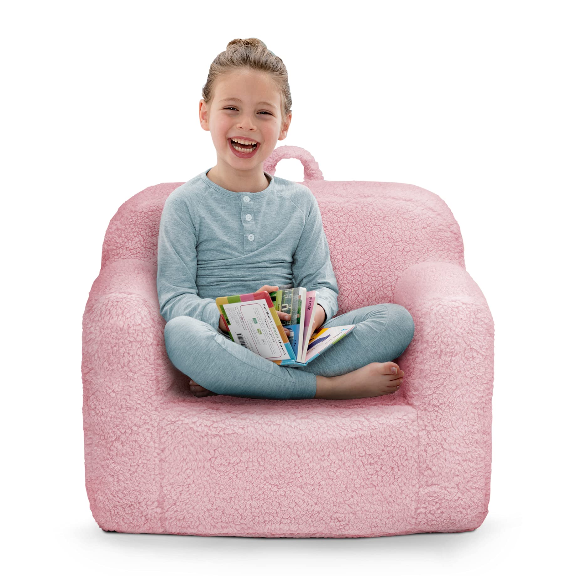 Delta Children Cozee Sherpa Chair, foam, Pink