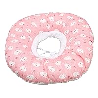 Cute Bunny Print Ear Piercing Pillow 11.4 Inch Relief and Comfort for Side Sleepers(Pink)