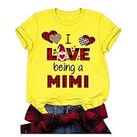 Shirts for Women Long Sleeve Spring Plus Size Short Sleeve 3D Love Printed O-Neck Tops Tee T-Shirt Blouse Acti