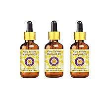 dève herbes Pure Yellow Marigold Oil (Calendula officinalis) with Glass Dropper Infused (Pack of Three) 100ml X 3 (10 oz)