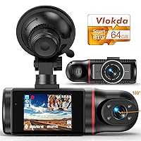 Dual Dash Cam Front and Inside, FHD Dashcams for Cars Free 64GB Card Dash Camera for Cars, 1080P Front Dash Cam+1080P Inside Dashcam for Car Dash Camera with IR Night Vision Loop Recording