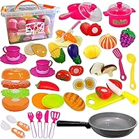 FUNERICA Add-More-Cutting-Food Bundle. Add The Play Pot Full of Beautiful Play Fruits and Veggies