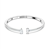 SWAROVSKI Attract Cuff Bracelet Jewelry Collection, Rhodium Tone Finish, Clear Crystals