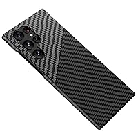 LOFIRY- Business Style Case for Samsung Galaxy S24 Ultra/S24 Plus/S24, PC Case with Carbon Fiber Texture (S24 Ultra,Silver)