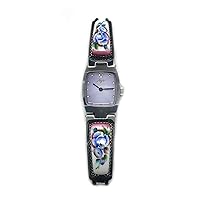 Luch Lady's Women Wrist Wind up Finift Floral Analog Square Dial Mechanical Wristwatch!