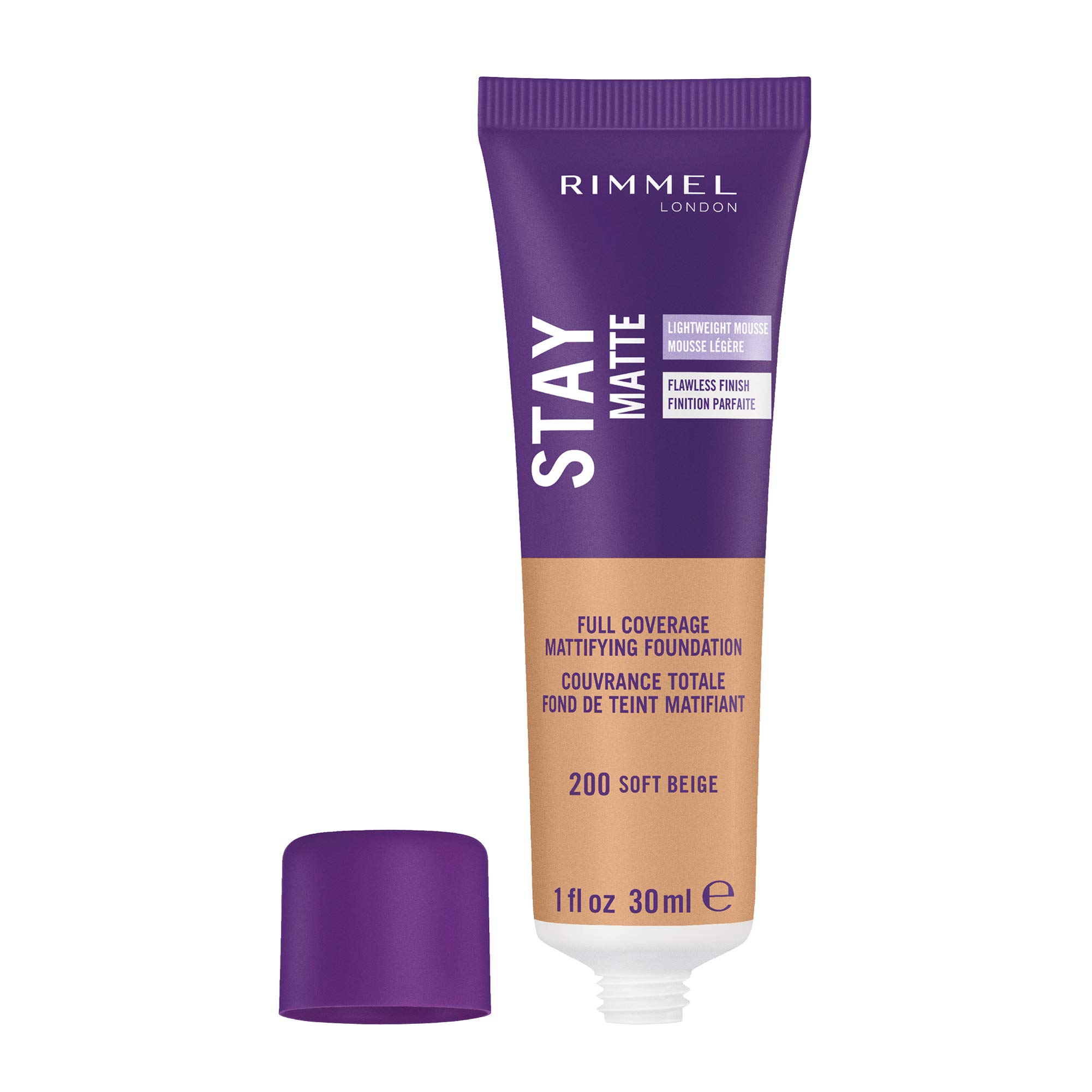 Rimmel Stay Matte Foundation Soft Beige 1 Fluid Ounce Bottle Soft Matte Powder Finish Foundation for a Naturally Flawless Look