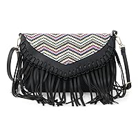 Fringe Crossbody Bag for Women PU Leather Tassel Messenger Bag Bag Western Hippie Shoulder Bag