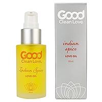 Good Clean Love Indian Spice Love Oil, 100% Natural Massage & Intimate Body Oil, Made with Pure Essential Oils, Exotic Sweet & Spicy Scent, Aphrodisiac Fragrances, Pump Spray, 30mL