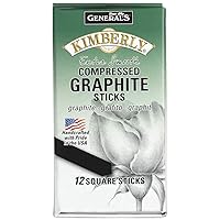 Kimberly 974-4B Non-Toxic Medium Firm Graphite Stick, 4B Tip, 3