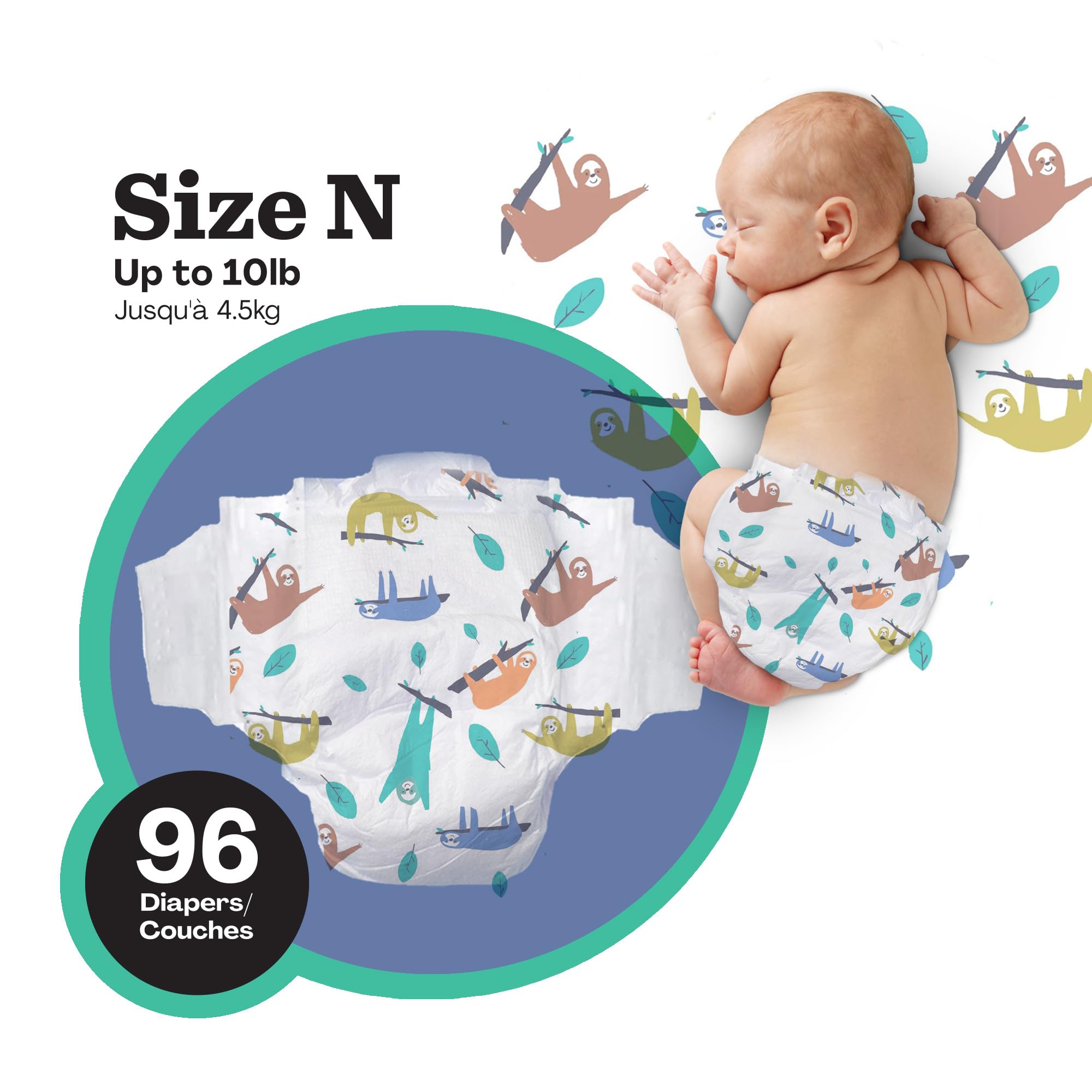 Hello Bello Diapers, Size NB (Up to 10 lbs) - 96 Count of Premium Disposable Baby Diapers in Umbrella & Koala Kids Designs - Hypoallergenic with Soft, Cloth-Like Feel