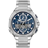 Bulova Men's Precisionist Chronograph Blue Dial Stainless Steel Watch | 44.5mm | 96B349