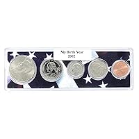 2002-5 Coin Birth Year Set in American Flag Holder Uncirculated