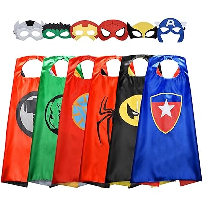 Easony Birthday Presents Gifts for 3-10 Year Old Boys, Cartoon Super Hero Satin Capes Dress up for Kids Party Favor Toys for 3-10 Year Old Boys