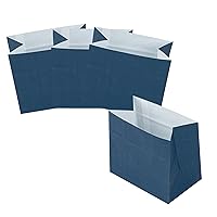 Restaurantware Bag Tek 4.3 x 2.5 x 3.8 Inch Paper Bags For Snacks 100 Large Paper Bag For Foods - Disposable Greaseproof Paper Midnight Blue Snack Bags For Popcorn Cookies Or Fries