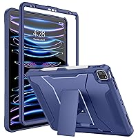 Soke Case for iPad Pro 12.9 Inch 6th/5th/4th Generation(2022/2021/2020 Release), Rugged Shockproof Protective Cover with Built-in Kickstand for Apple iPad Pro 12.9 - Navy