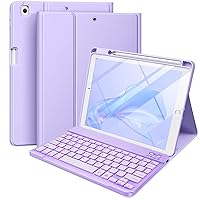 Hamile iPad 9th Generation Case with Keyboard 10.2 Inch - Backlit Wireless Detachable Folio Cover with Pencil Holder for iPad 8th Gen / 7th Gen/iPad Pro 10.5
