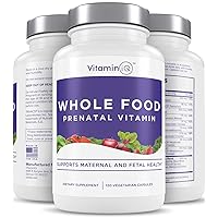 Whole Food Prenatal Vitamins (120 Capsules) Natural Support for Maternal and Fetal Health, Prenatal Multivitamin for Women with Choline, B Vitamins and More, Vegan, No Soy, Gluten or Dairy