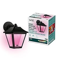 WiZ Smart Outdoor Wall Light Classic, 16 Million Colors, Compatible with Alexa, Google Assistant, Bluetooth Compatible, No Hub Required