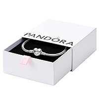 Pandora Moments Heart Clasp Snake Chain Bracelet - Charm Bracelet - Compatible Moments Charms - Comes with Gift Box