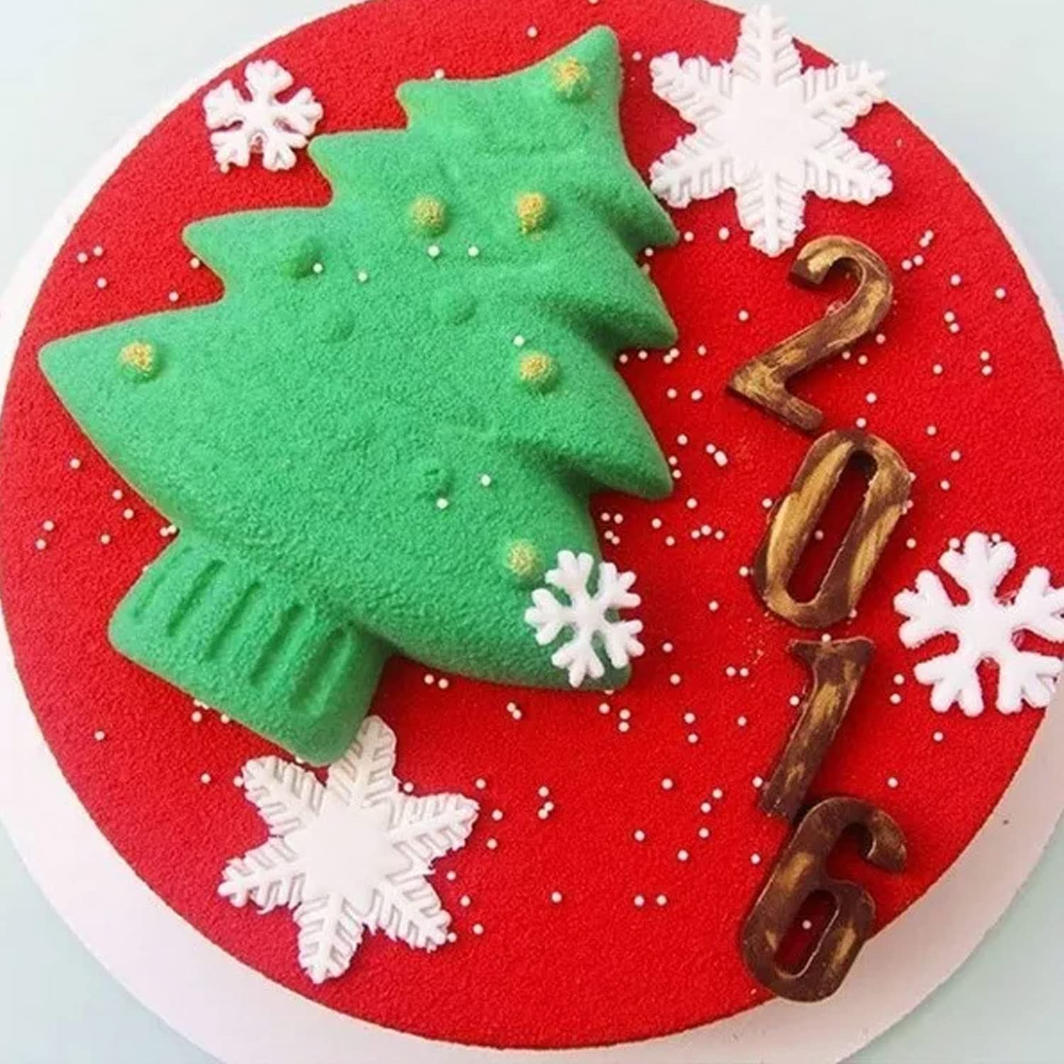 JAYVAR Christmas Tree Silicone Cake Baking Mold Cake Pan,Chocolate Ice Cube Tray DIY Mold,Reusable Non-Stick Cake Molds (Blue)