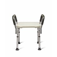 Bath Bench Shower Seat with Padded Armrests, Ideal for Bathtubs, Robust Support up to 350 lbs., Comfortable and Durable