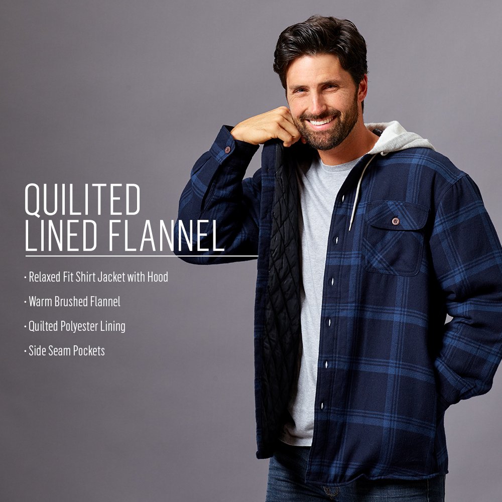 Mua Wrangler Authentics Men's Long Sleeve Quilted Lined Flannel Shirt Jacket  with Hood trên Amazon Mỹ chính hãng 2023 | Giaonhan247