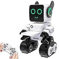 Robot Toy for Kids, Remote Control and Intelligent Programming RC Robot, Suitable for Kids and Over to Music, Dancing, Talk, Play with Kids as a Gift for Gril and Boy(White)