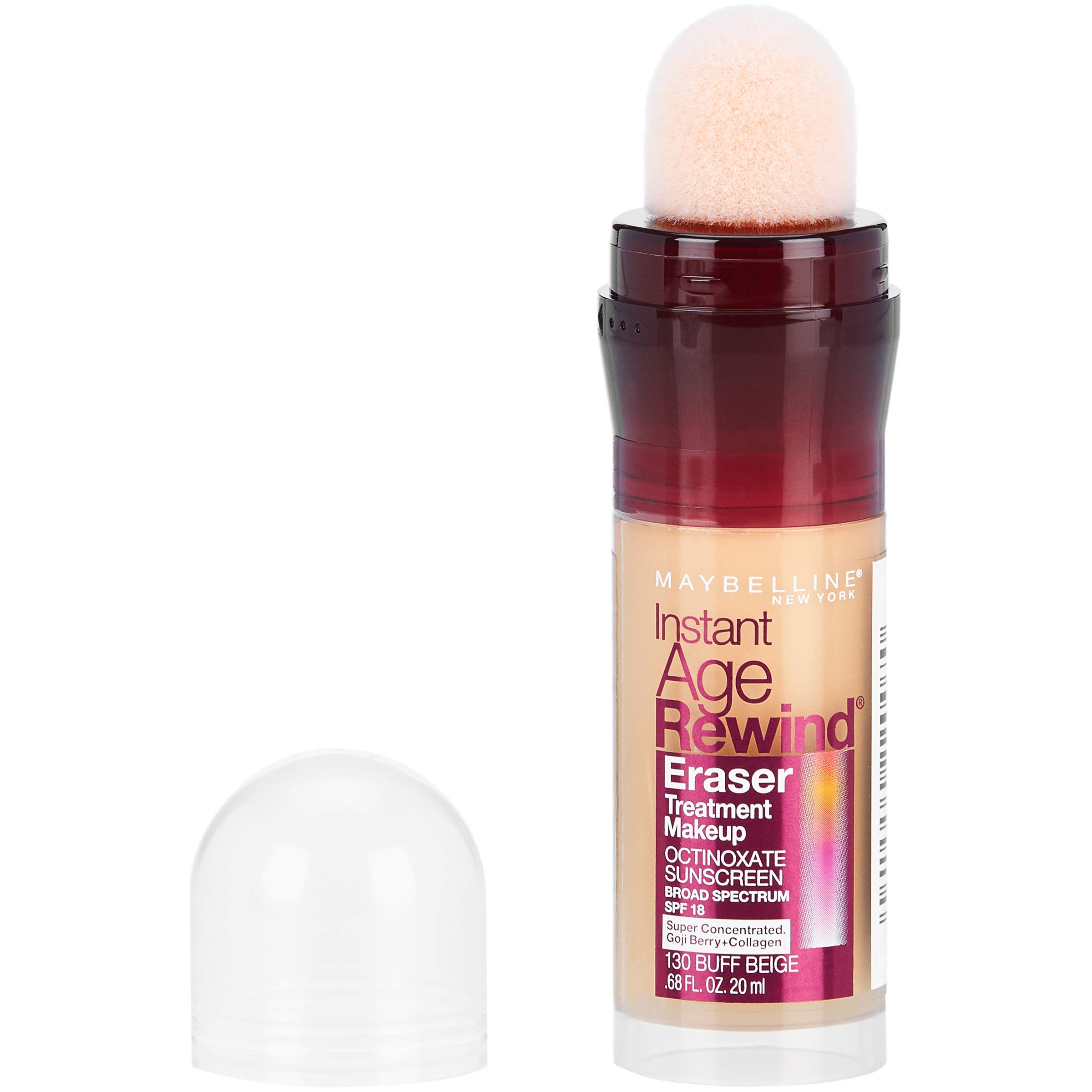 Maybelline New York Instant Age Rewind Eraser Treatment Makeup with SPF 18, Anti Aging Concealer Infused with Goji Berry and Collagen, Buff Beige, 1 Count