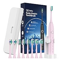 Electric Toothbrush for Adults with 8 Brush Heads, Sonic Toothbrush Rechargeable with a Holder & Travel Case, 2.5 Hours Charge for 120 Days Use