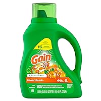 Gain + Aroma Boost Liquid Laundry Detergent, Island Fresh Scent, 45 Loads, 65 fl oz, HE Compatible