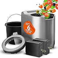 Electric Kitchen Composter, 2.5L Capacity, Turn Food Waste to Dry Fertilizer for Plants, Help Save The Nature, Fast and Easy Operation, Ultra Strong Blade, Filters Included, No Odor, Easy to Clean