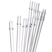 Dakoufish 11 Inch Clear Reusable Thick Tritan Plastic Drinking Straws Extra Long for 24oz & 40oz Mason Jar Tumblers,Dishwasher safe,Set of 12 Pcs Straws with Cleaning Brush (11inch, Clear)