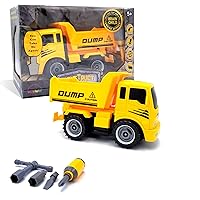 MUKIKIM Construct A Truck - Dump. Take it Apart & Put it Back Together + Friction Powered(2-Toys-in-1!) Awesome Award Winning Toy That Encourages Creativity! …
