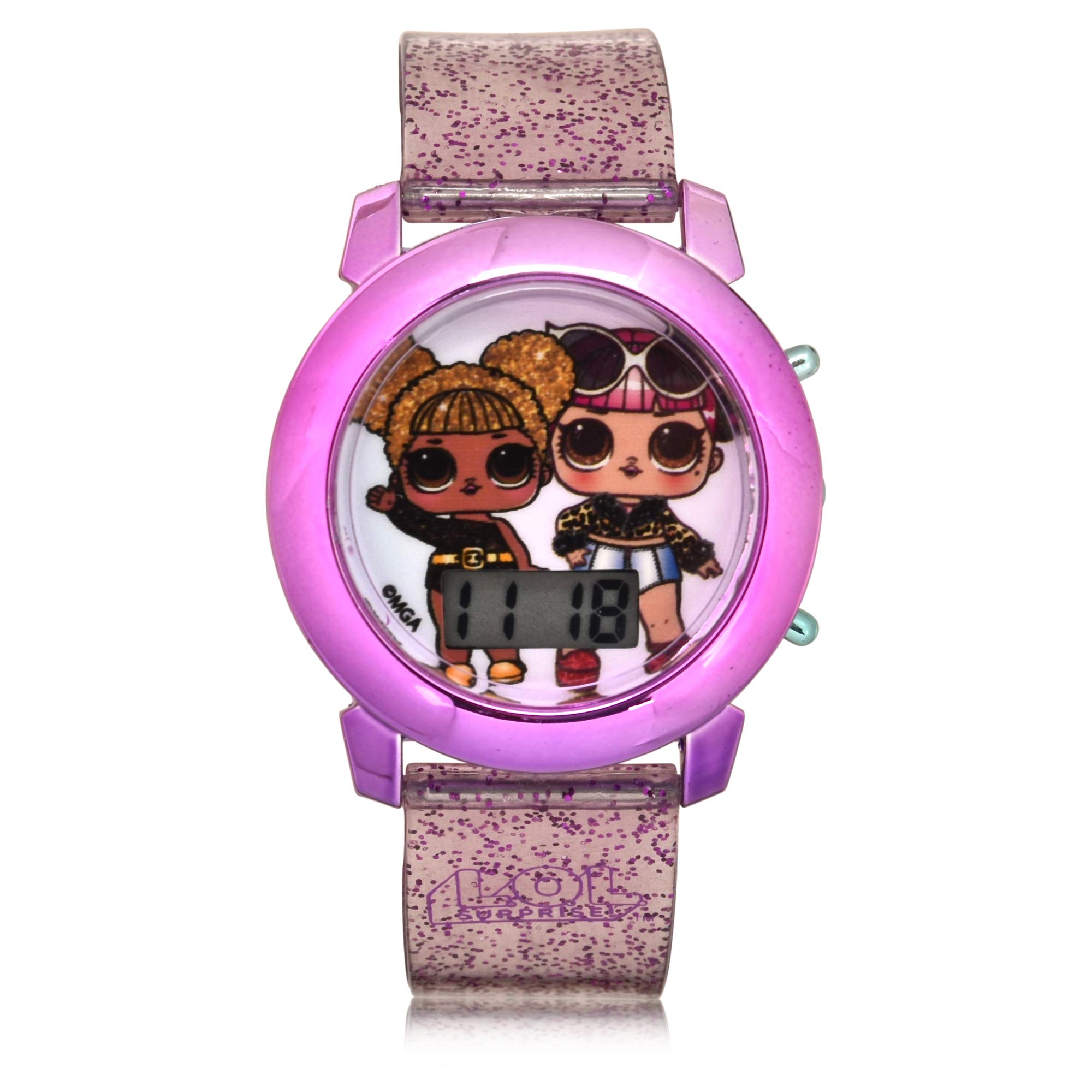 L.O.L Surprise! Kids' Watch with Flashing Led Lights - Kids Digital Watch with Official L.O.L Surprise! Characters On The Dial, Childrens Watch with Easy Buckle Strap, Kids Digital Watch, Safe For Children