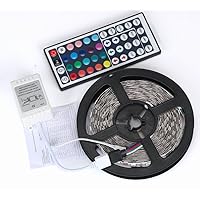 Toxz LED Strip Lights SMD String Lamp,with 8 Light Modes Remote Control,for Home/Wedding/Party/Outdoor Decoration,5M 3528 RGB (Ship from US!)