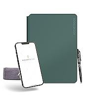 New Rocketbook Pro 2.0 Smart Notebook | Green | Scannable Office Notebook with 20 Sheet Page Pack - Lined and Dot Grid | Hardcover Vegan Leather Reusable Notebook with 1 Pilot Frixion Pen & 1 Microfiber Cloth | Letter Size: 8.5 in x 11 in