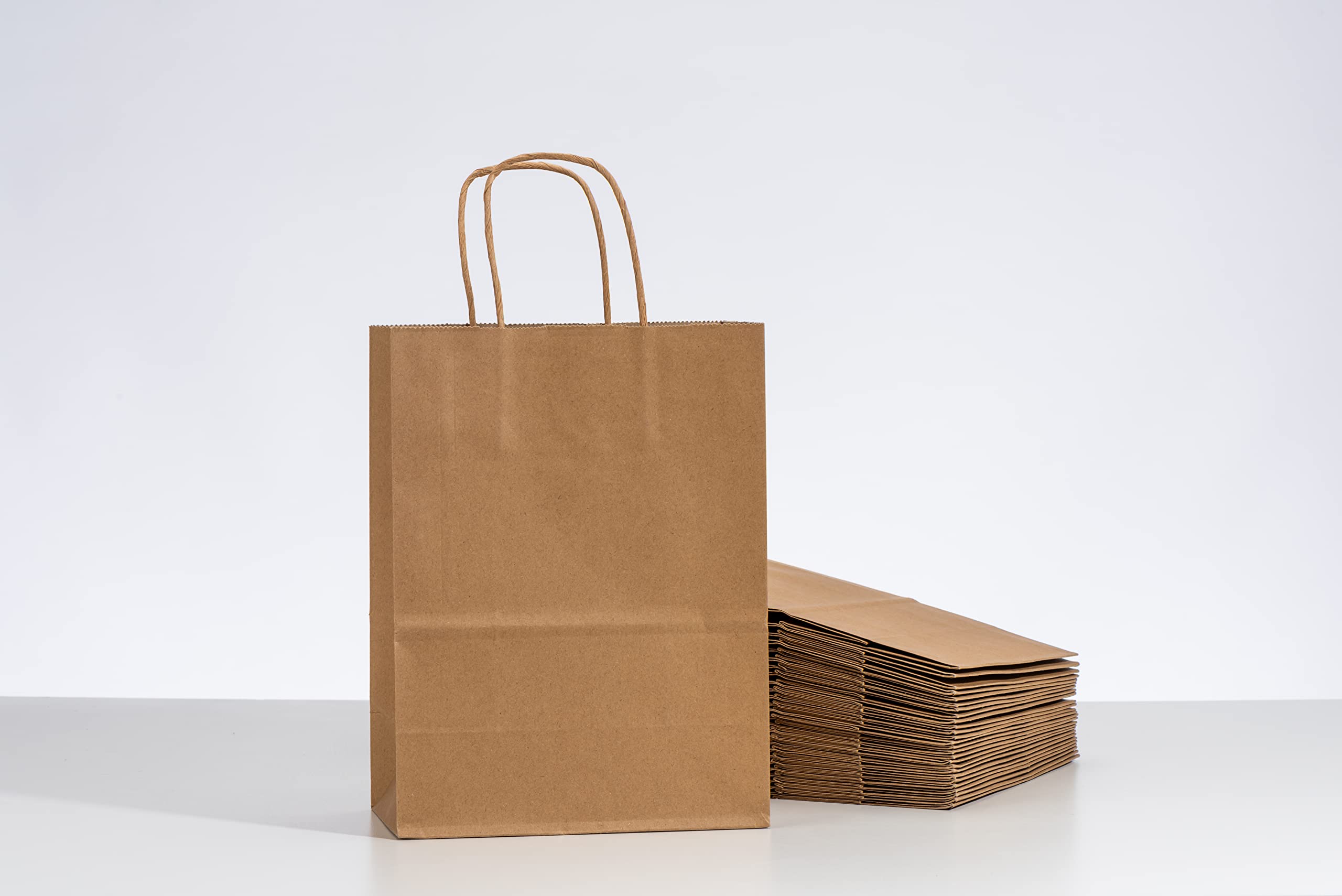 RACETOP Brown Gift Bags with Handles Bulk, 8