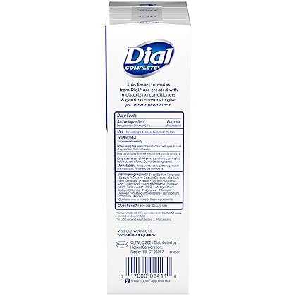 Dial Antibacterial Bar Soap, Refresh & Renew, White, 4 oz, 8 Bars