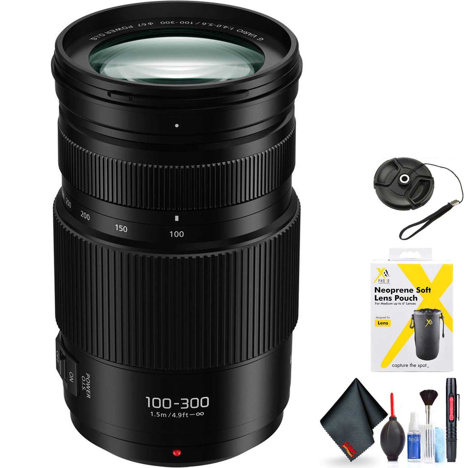 Panasonic Lumix G Vario 100-300mm f/4-5.6 II Power O.I.S. Lens for Micro Four Thirds Mount + Accessories