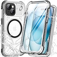 WIFORT for iPhone 15 Waterproof Case - 360 Full Body Shockproof Protection [IP68 Underwater][Built-in Screen][Compatible with MagSafe] Fully Sealed Translucent Matte Cover for iPhone 15 6.1